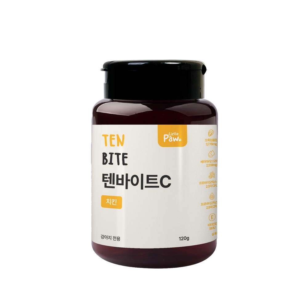 리틀포우 텐바이트 강아지 노견 종합영양제 관절 심장 피모 치킨, 120g, 1개 - 상세 이미지 4