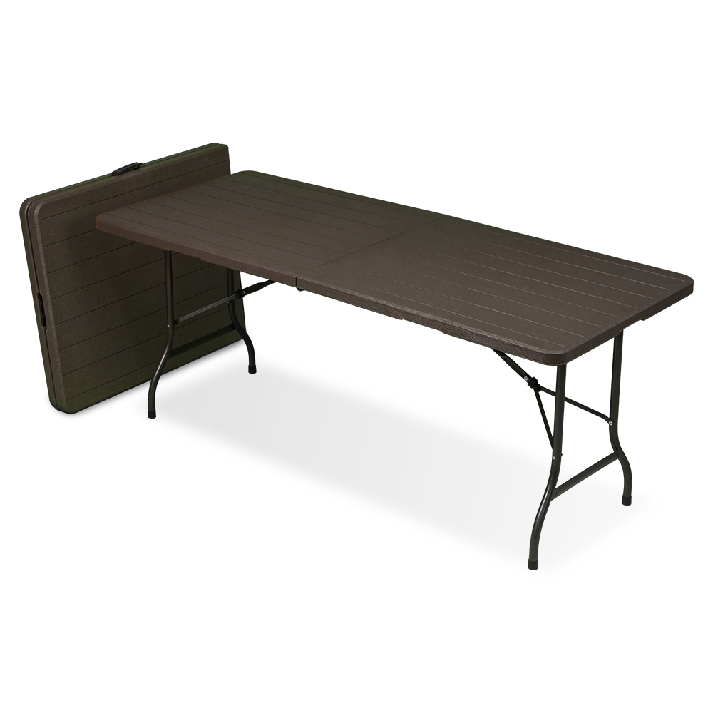 로티캠프 접이식 테이블 1800 폴딩 간이 식탁 입식 브로몰딩 다용도 다크브라운