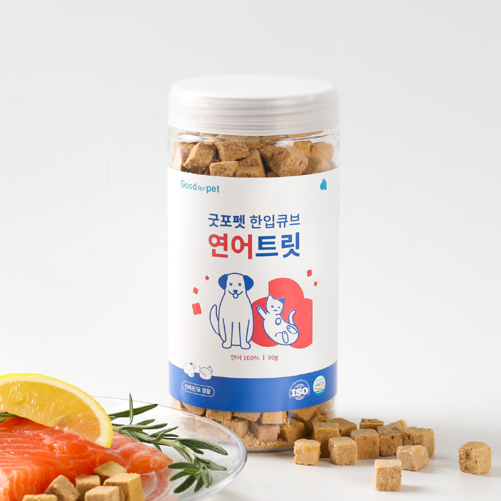 굿포펫 동결건조간식 트릿 원물100% 국내생산 연어, 90g, 1개 - 메인 이미지