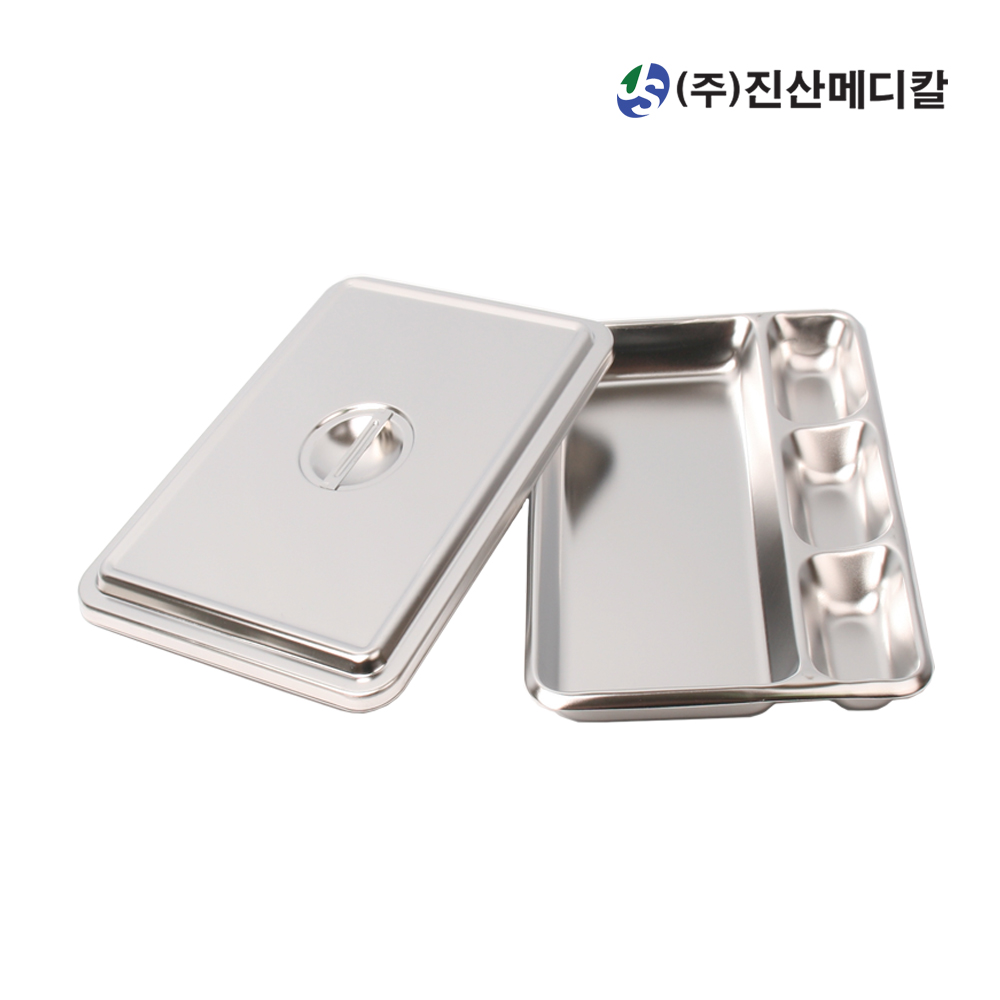 국산 고급형 스텐 드레싱밧드 3구 병원 의료용 병원용 트레이 - 상품 이미지