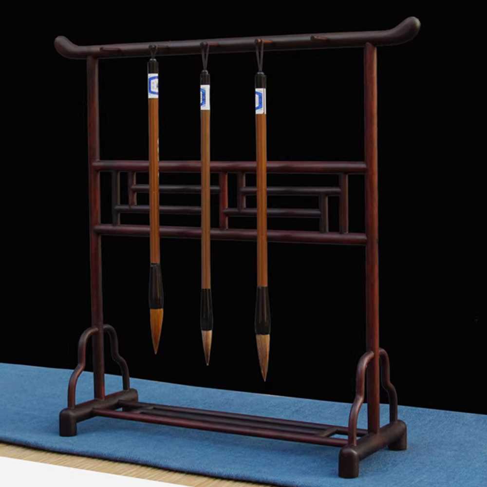고급 붓걸이 전통 문양 수작업 원목 받침 문방 용품 로즈우드 35cm - 상세 이미지 2