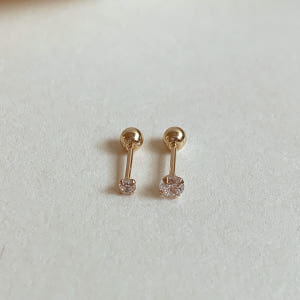 14k 미니 큐빅 피어싱 2mm 3mm 금 귀걸이 귓볼 귓바퀴 골드 피어... 솔직 후기 | 실사용자 리뷰 분석 - 상품 이미지 2