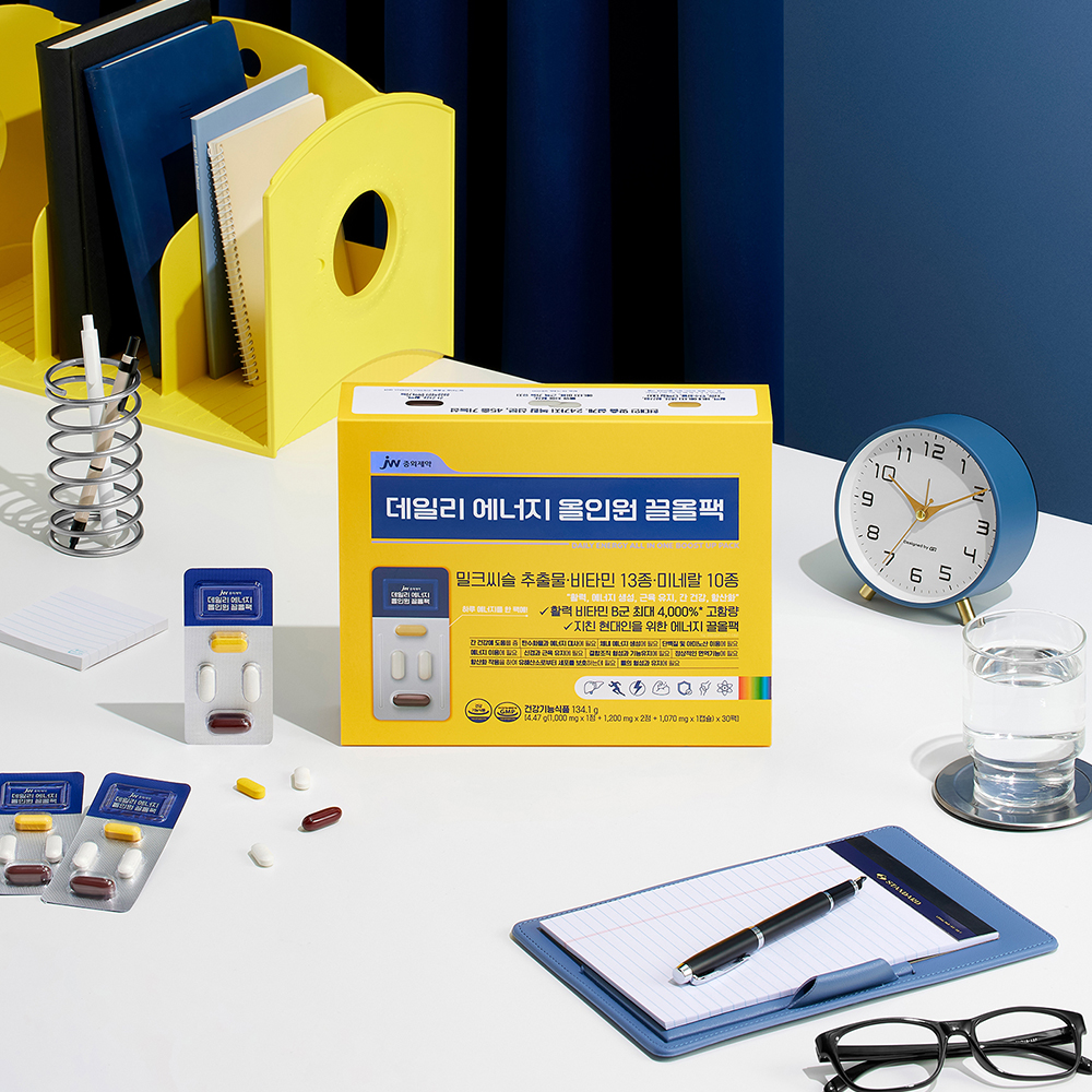 JW중외제약 데일리 에너지 끌올팩 비타민B 밀크씨슬 올인원영양제 멀티팩 30포, 1개 - 상품 이미지