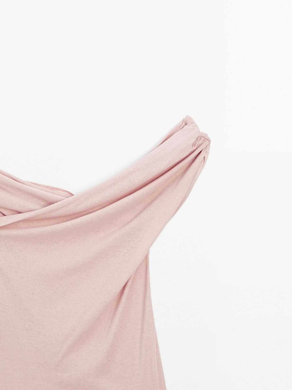 마시모두띠 100 코튼 서플리스 보트넥 탑 6821/763 ROSE PINK - 상세 이미지 3