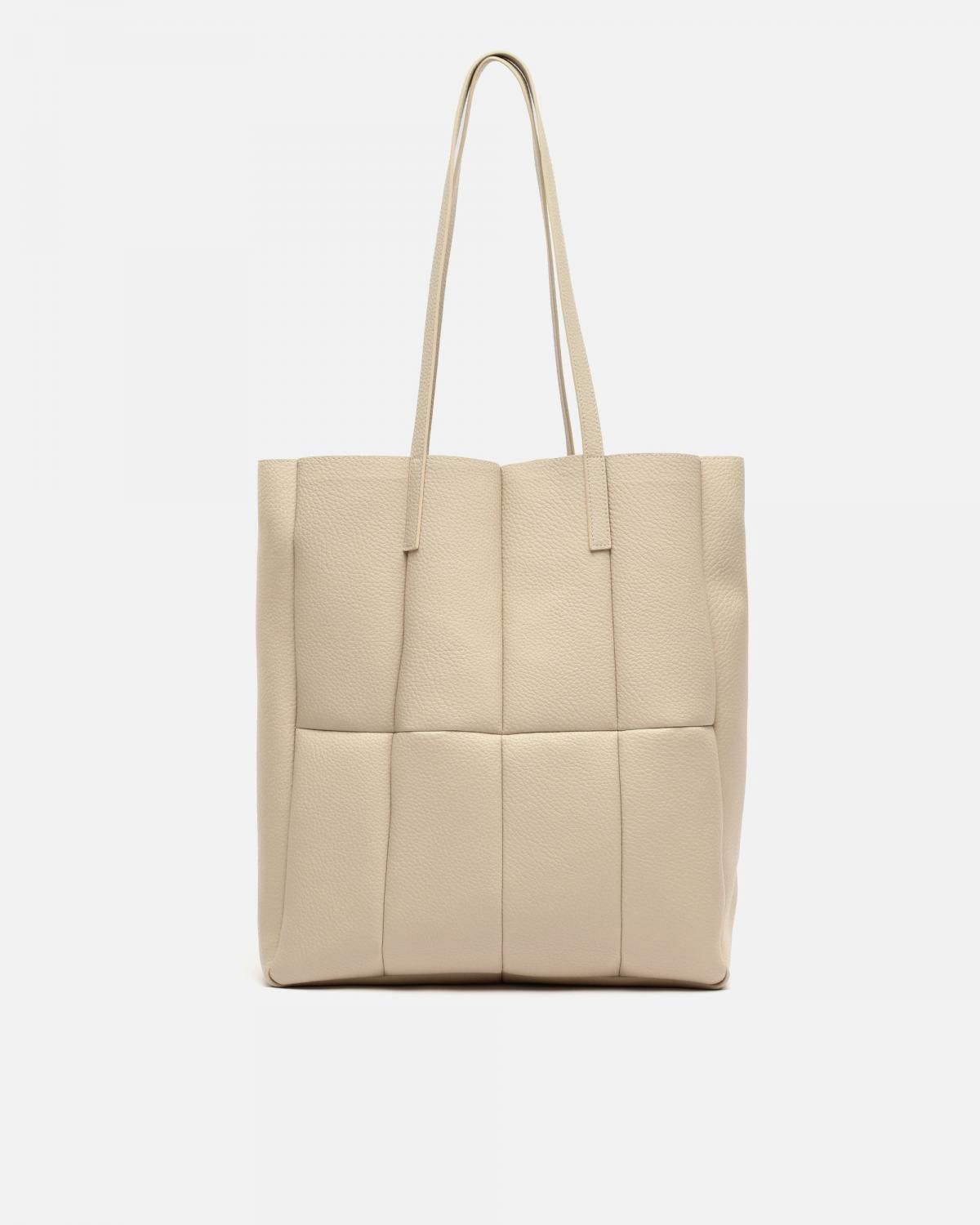 미사코 이너 파우치 미니멀 퀼팅 쇼퍼백 Kitus KITUS-5000317117014 BEIGE - 메인 이미지