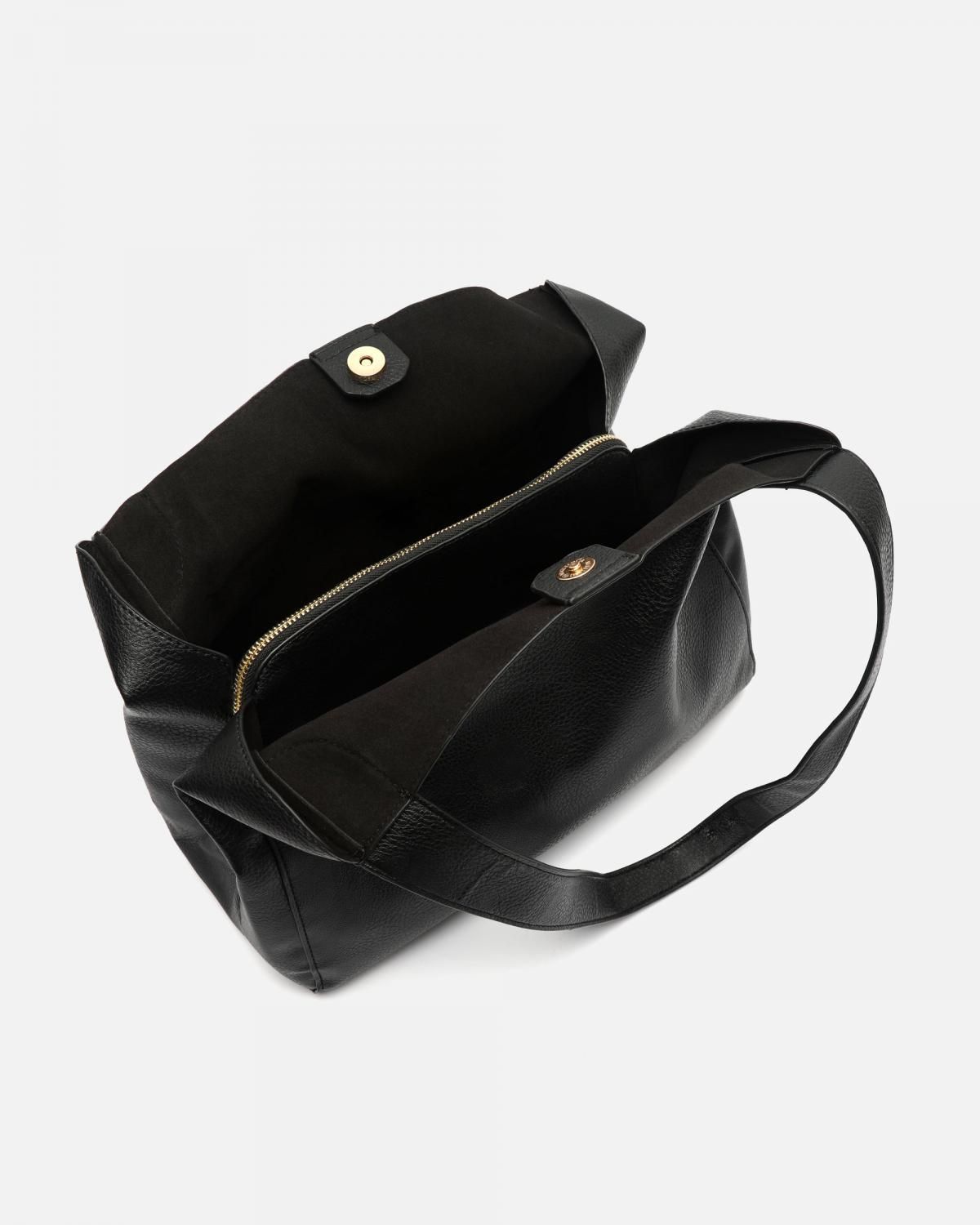 미사코 베이직 블랙 페이크레더 숄더백 Palatino PALATINO-4800389002017 NEGRO - 상세 이미지 5