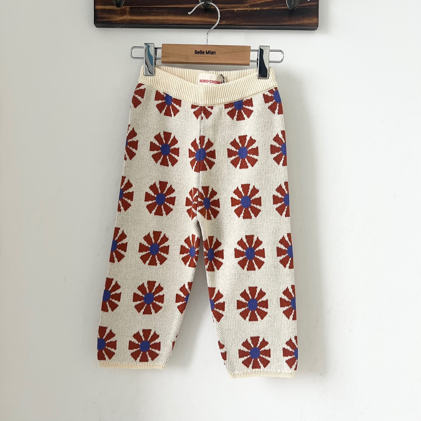 25FW 보보쇼즈 베이비 올오버 패턴 니트 팬츠 아이보리 B225AB103 199 - 상품 이미지
