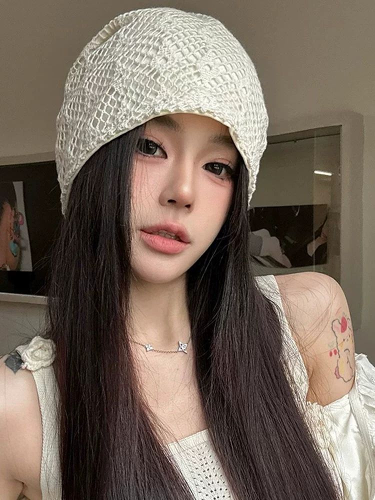여름 비니 가발 항암가발 항암모자 비니모자 미백 모자+짧은 직모+발망 - 상세 이미지 3