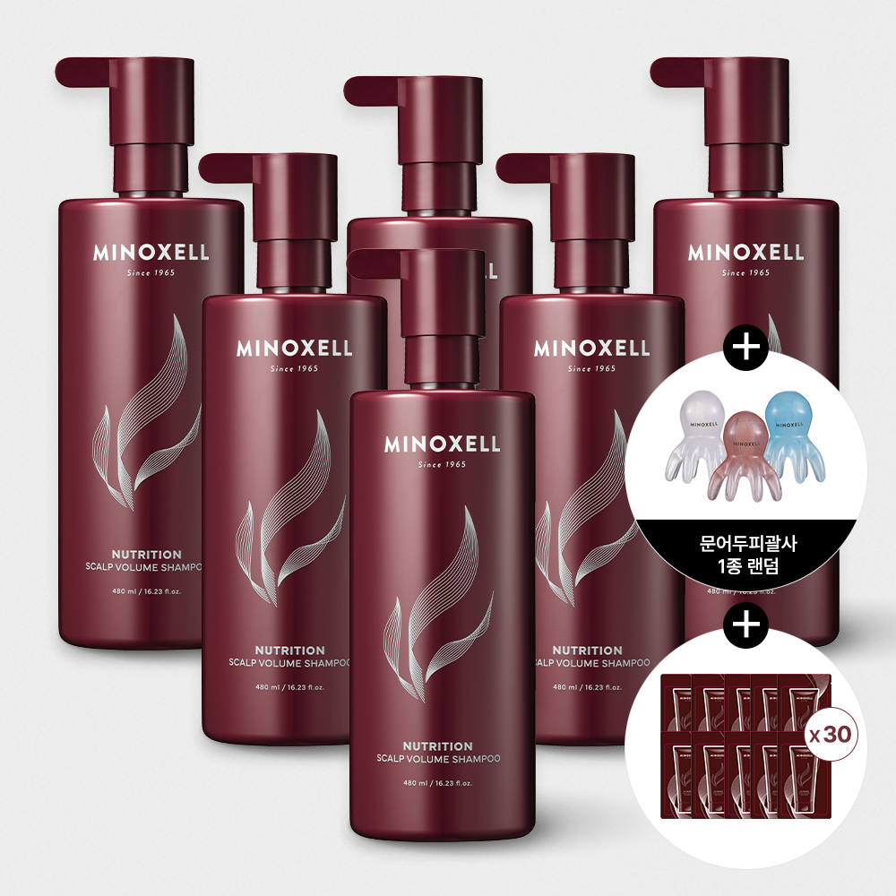 현대약품 마이녹셀 뉴트리션 스칼프 볼륨 탈모샴푸 480ml, 6개 + 트리트먼트 샘플 30매 - 상세 이미지 2
