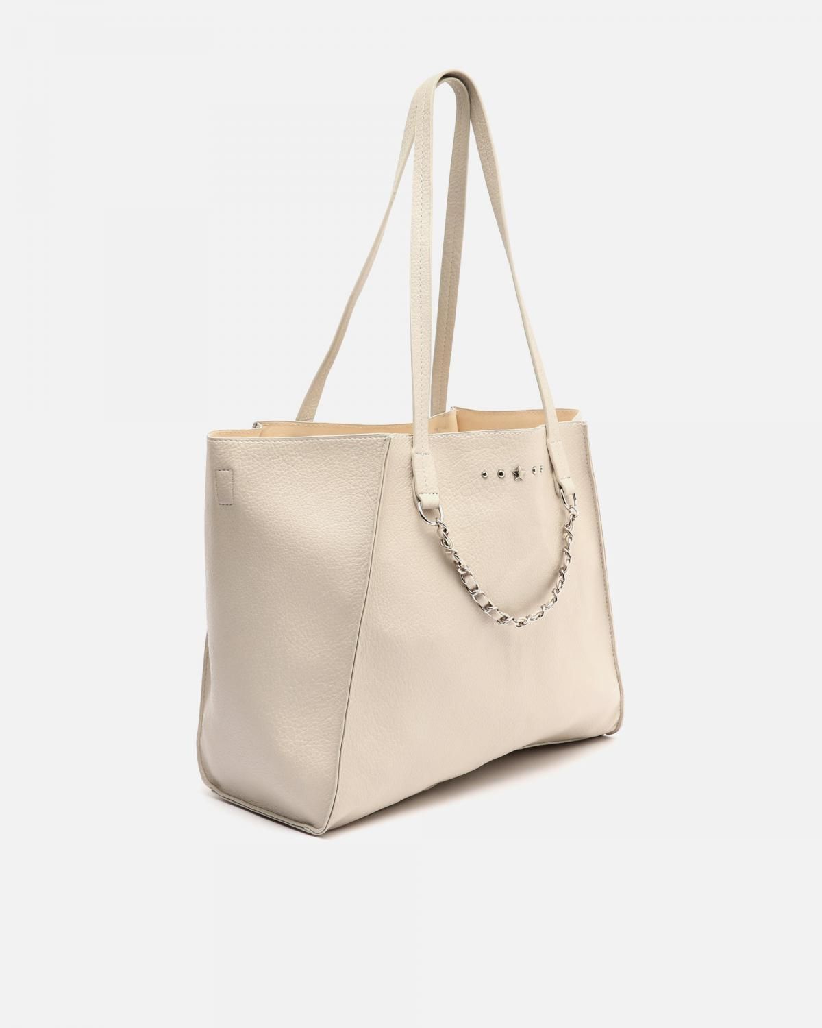 미사코 메탈 디테일 라지 쇼퍼백 YAKU-1-5000060117019 BEIGE - 상세 이미지 2