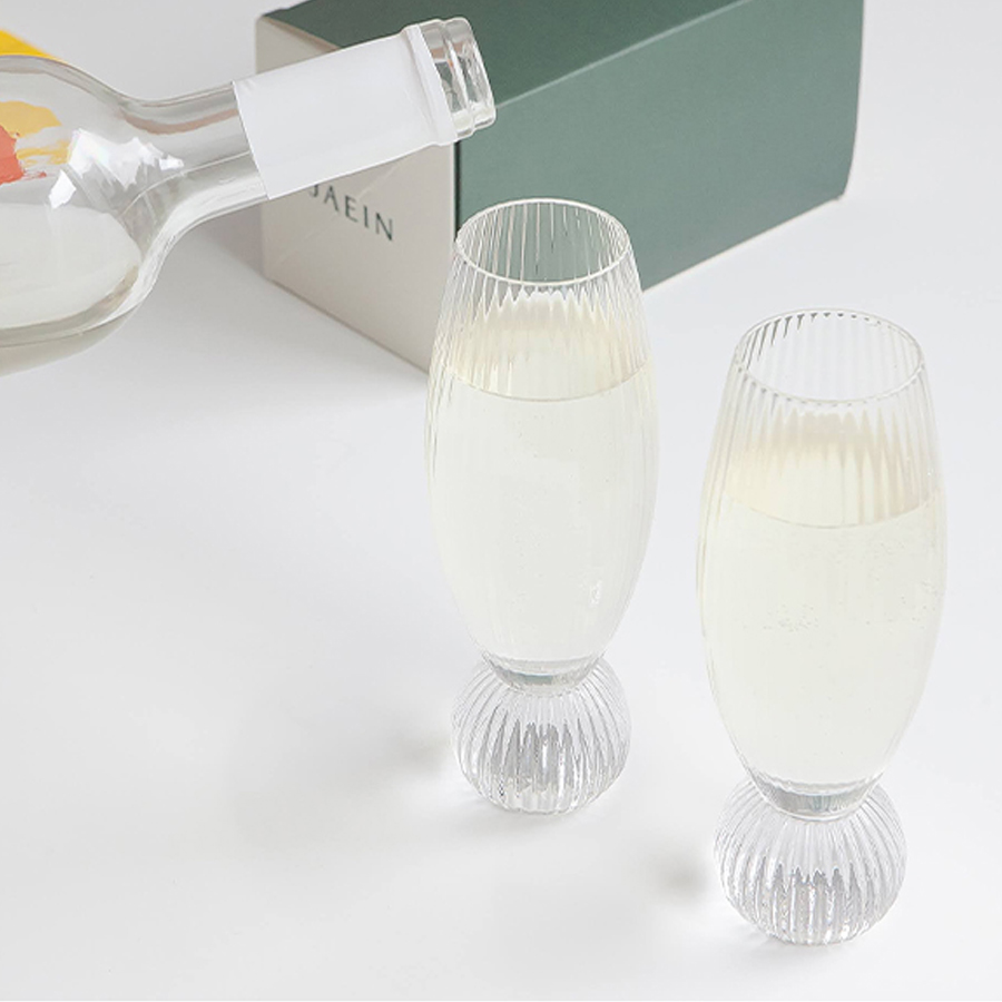 니코트 플리츠 유리컵 230ml, 1개, 샴페인잔 - 상세 이미지 4