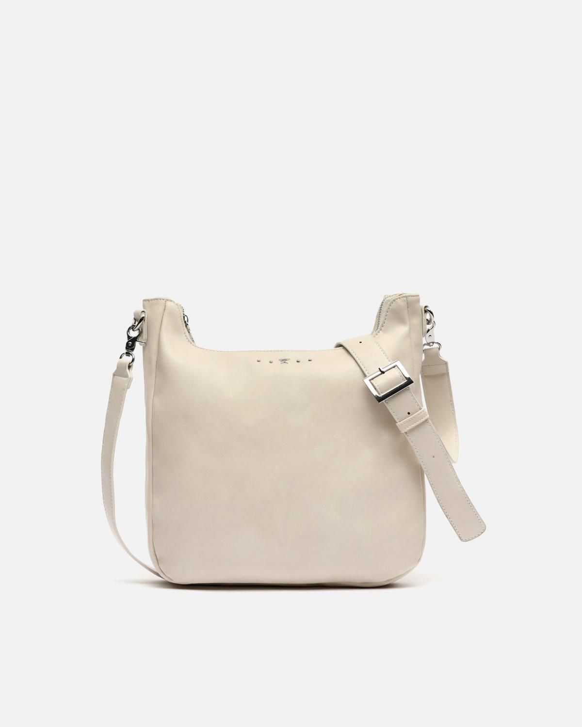 미사코 메탈릭디테일 미니멀 숄더백 Nesco1 NESCO-1-5000135117012 BEIGE - 메인 이미지