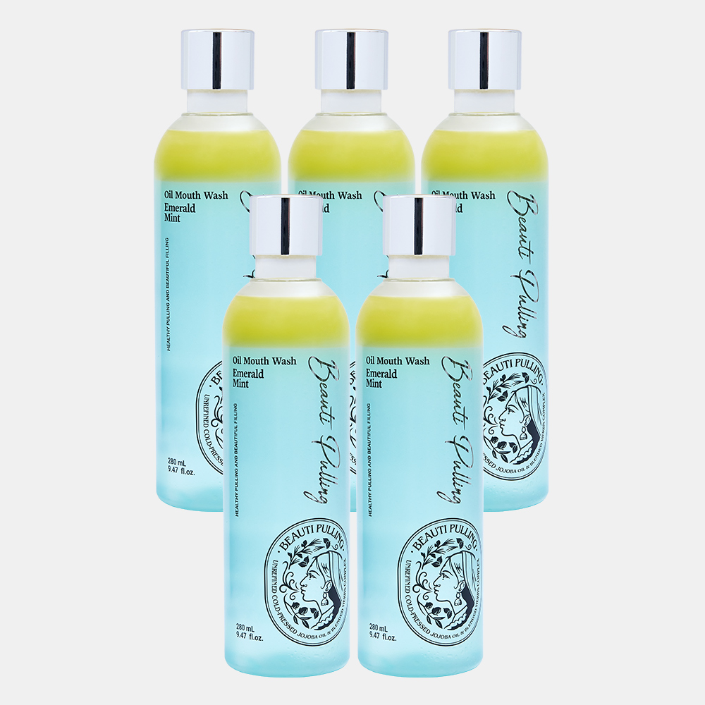 동국제약 뷰티풀링 오일가글 에메랄드민트 / 오일마우스워시 280ml, 5개 - 상품 이미지