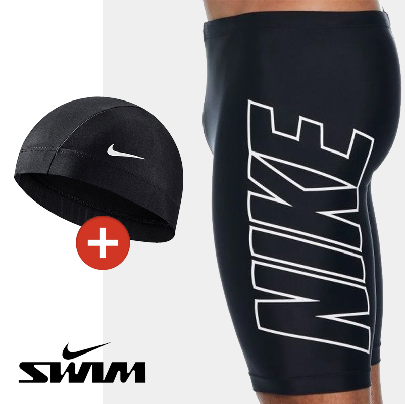 나이키스윔 남자 빅로고 5부수영복 수모 2종 세트