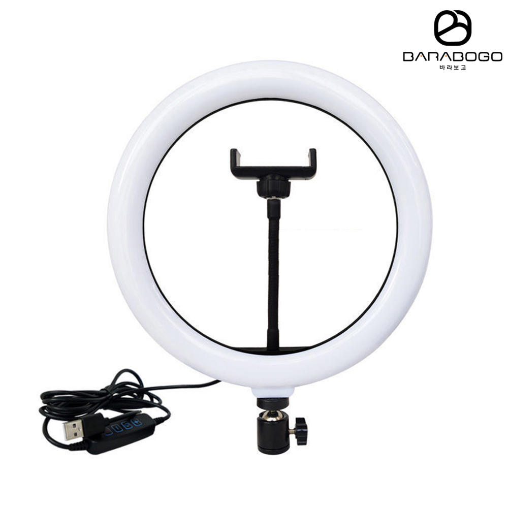 바라보고 LED 링라이트 촬영조명 방송용 유튜브조명 30cm 삼각대거치 - 상품 이미지