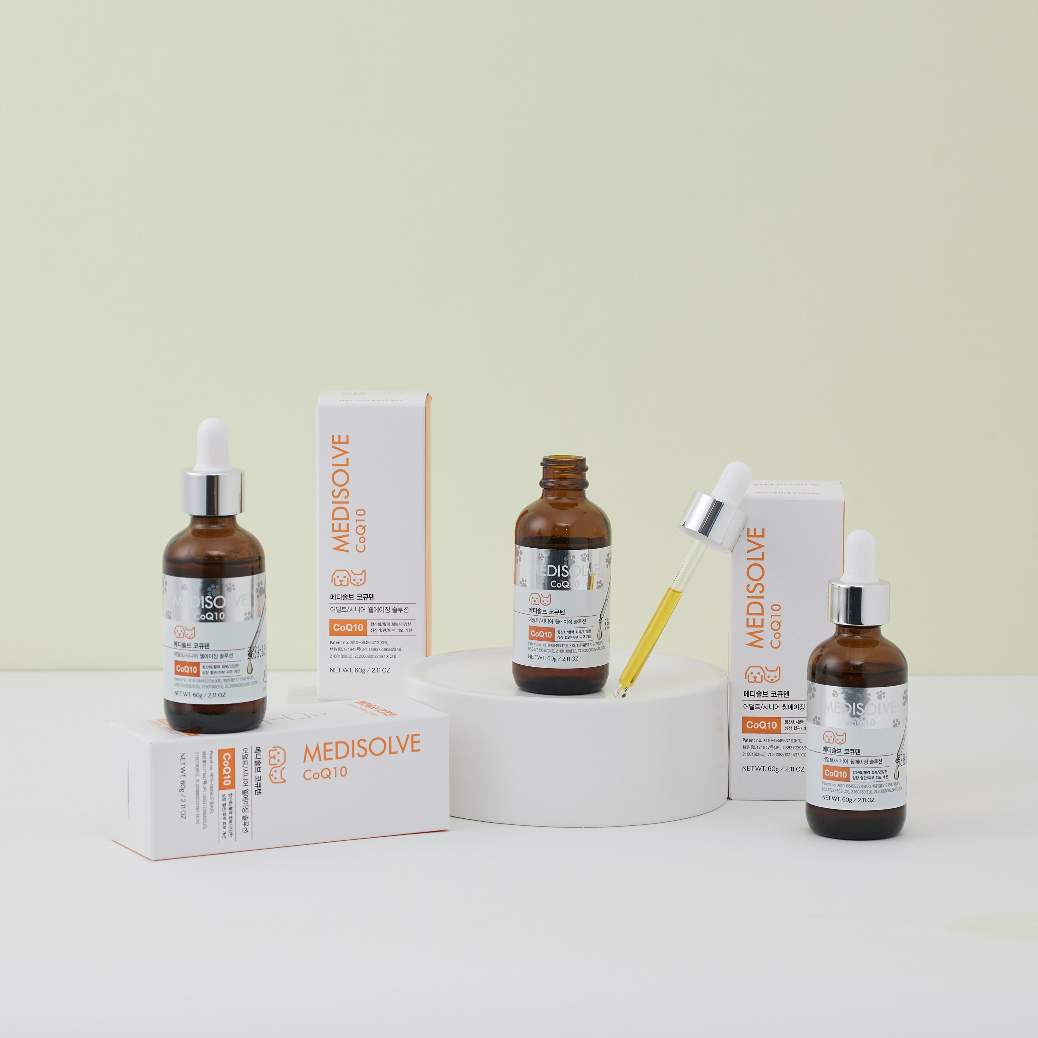 메디솔브 코큐텐 60g 강아지 고양이 영양제 액상 종합 면역 심장 기관지 기침, 1개 이미지 3