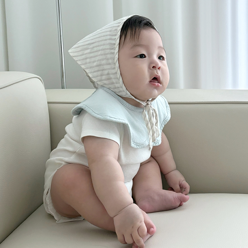 [바니블라썸] 여름롤링 턱받이 아기 빕 신생아 유아 이유식턱받이 국내제작 하늘무지