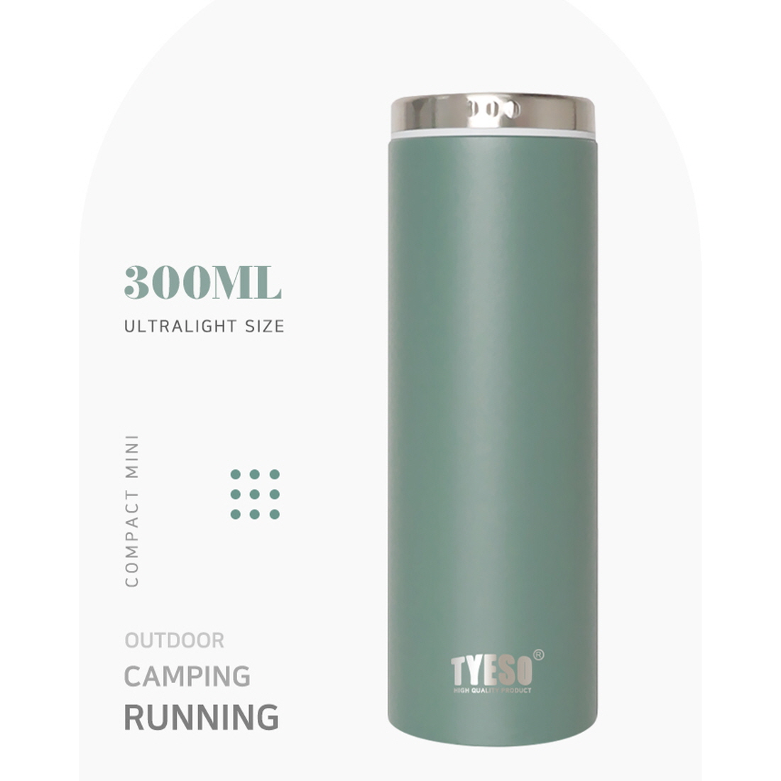 미니 타이소텀블러 TYESO 초경량 완전밀폐 운동 산책 러닝 가벼운 텀블러 300ml - 상세 이미지 2