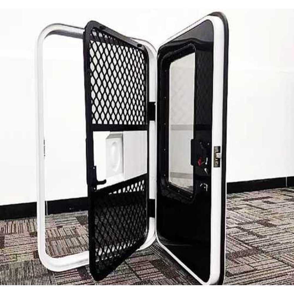 캠핑카 도어 알루미늄 방충망 내장 일체형 출입문 1600x620mm (화이트/블랙프레임) - 상품 이미지