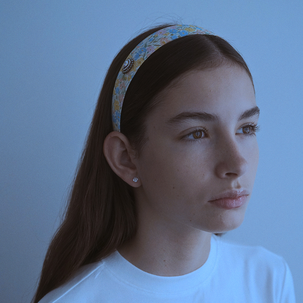 루드 빈티지 플라워 크리스탈 헤어밴드 L25SSAC38