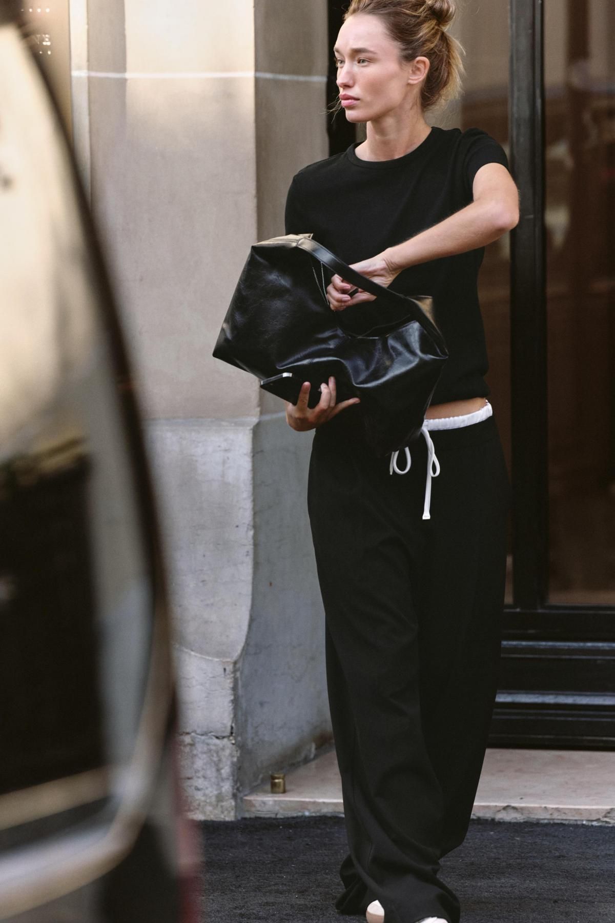 자라 더블웨이스트 와이드 팬츠 1608/825 BLACK - 상세 이미지 2