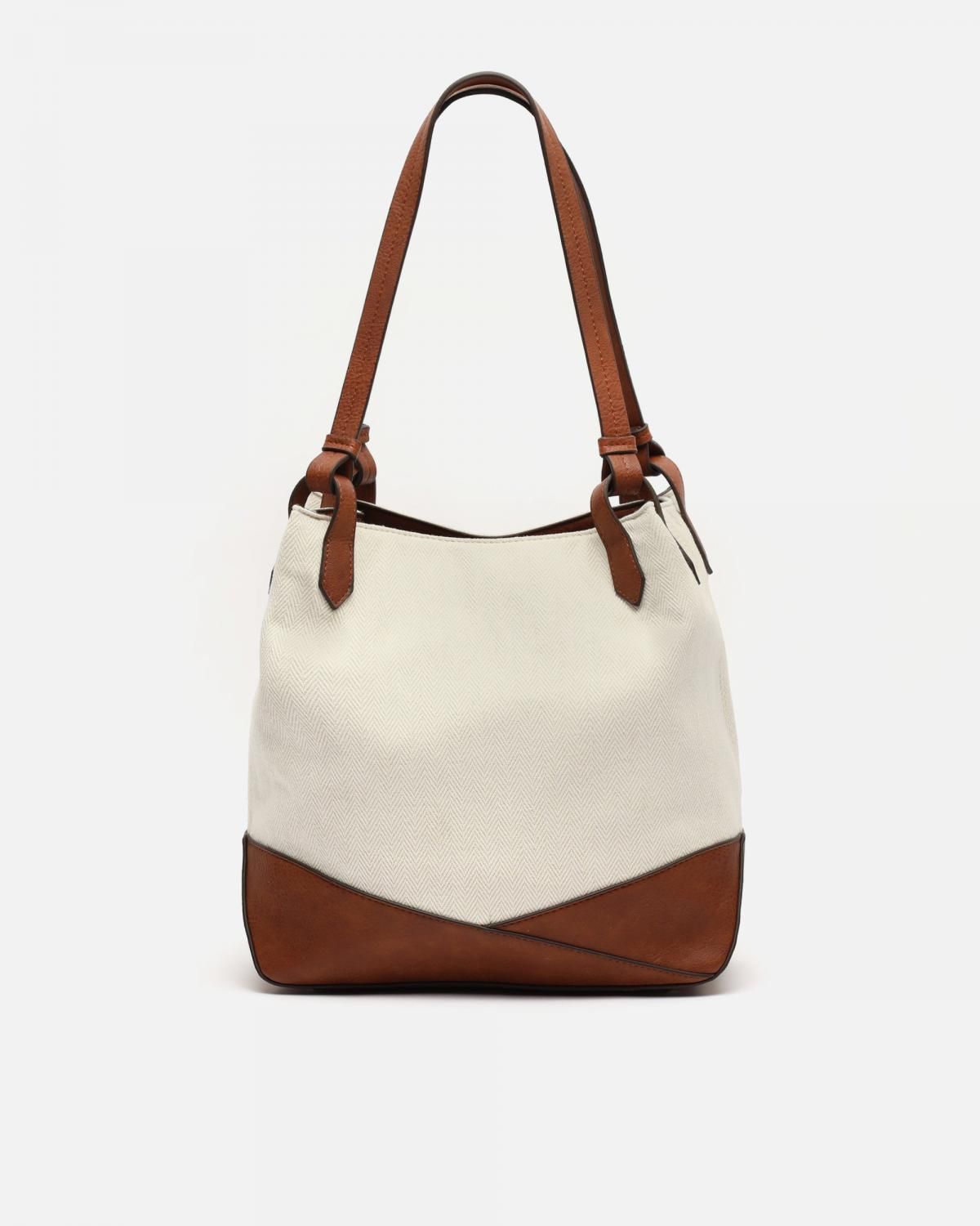 미사코 토트숄더 멀티 스트랩 라지 패브릭백 NIA-5000412414018 NATURAL - 상품 이미지