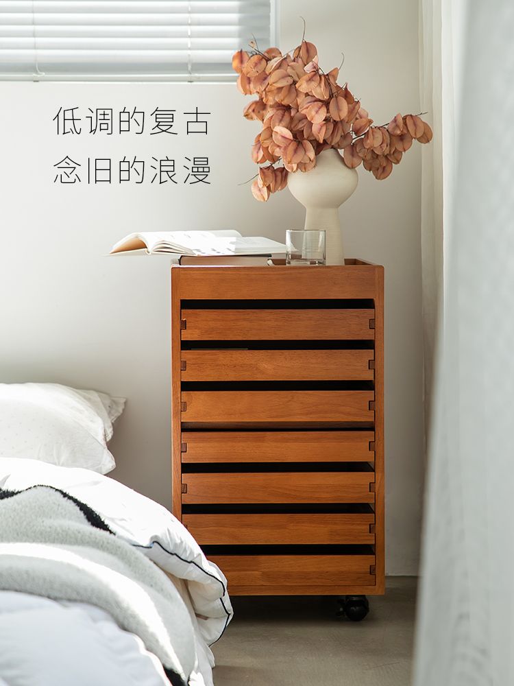 서류함 원목 이동식 블랙캐비닛 블랙 서류 트레이 서랍 파일 수납 - 상세 이미지 5