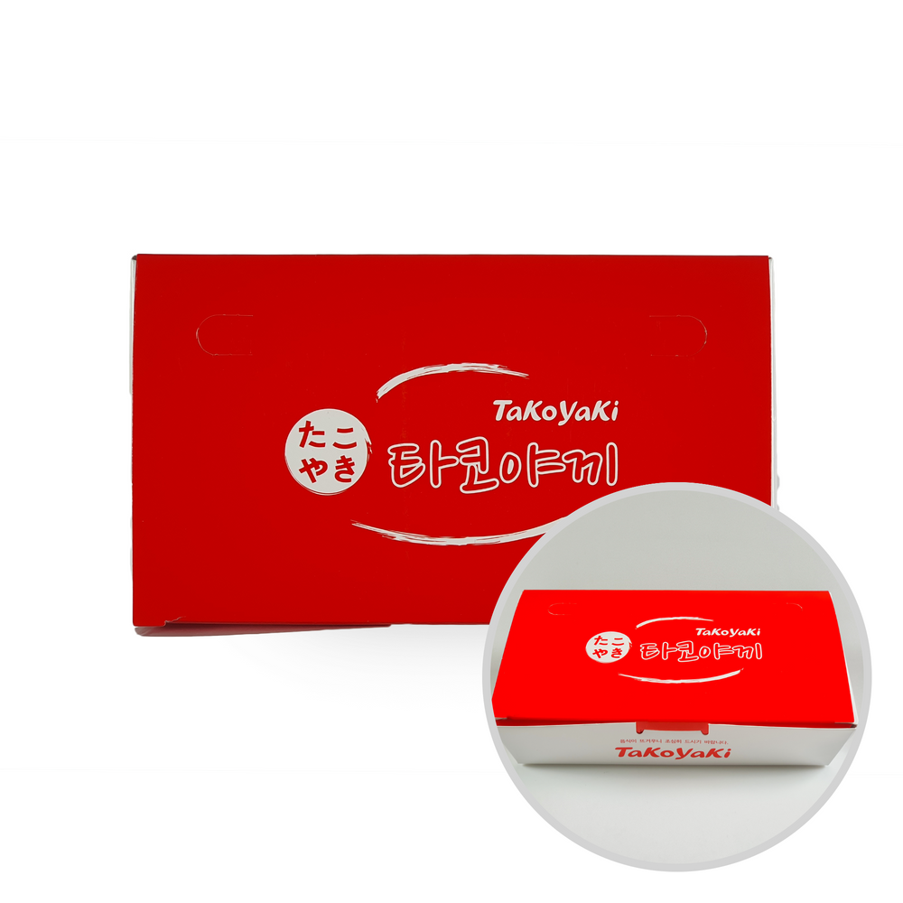 타코야끼 종이도시락 중(기성M/50장) 포장용기 - 상품 이미지