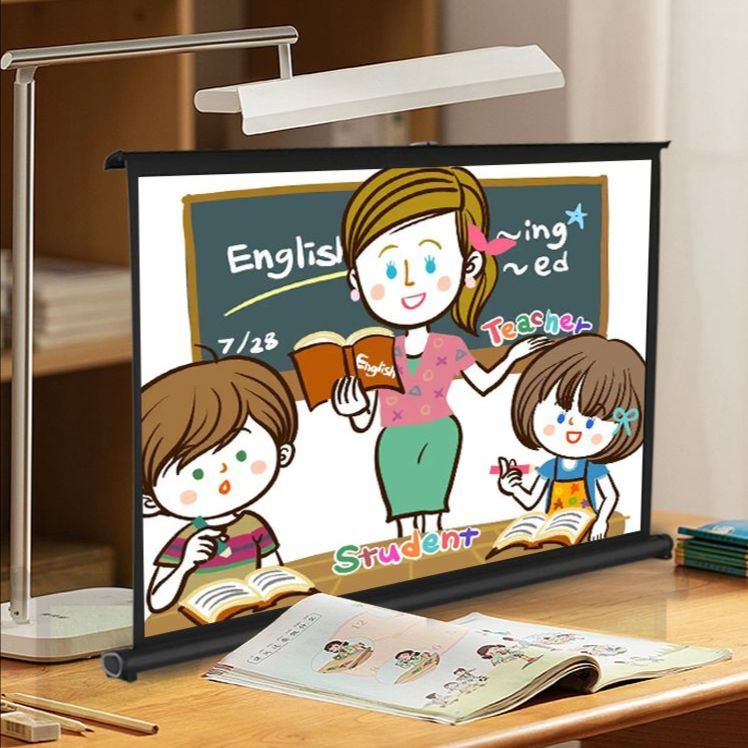 휴대용 빔프로젝터 스크린 탁상형 빔스크린 학원용 캠핑용 20인치(4대3) 고밀도 화이트 - 상세 이미지 4