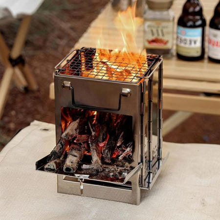 프리폼 접이식 사각 난로 미니 화목 불멍 화로 뜻 소형 화염 야외 가정 용 온도 조절