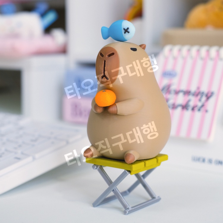 카피바라 피규어 소품 선물 미니어처 세트 귀여운 장난감 장식품 동물 - 상세 이미지 3