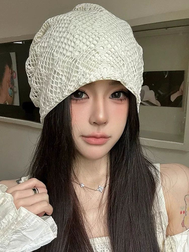 여름 비니 가발 항암가발 항암모자 비니모자 미백 모자+짧은 직모+발망 - 상세 이미지 2