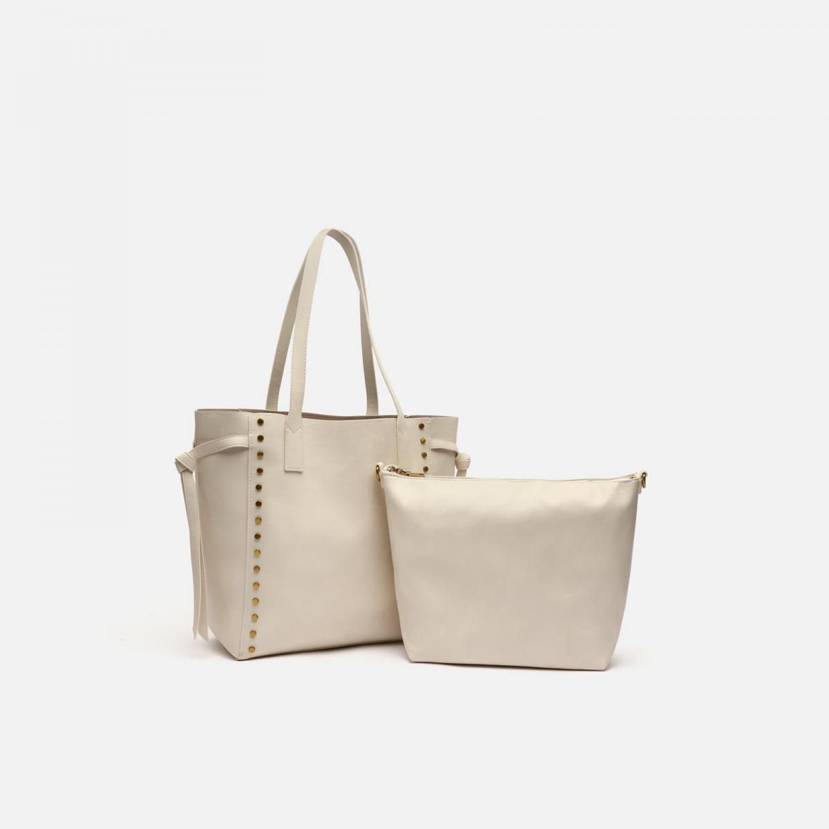 미사코 메탈릭 디테일 베이직 쇼퍼백 Ranty1 라지 RANTY-1-5000046117019 BEIGE - 상세 이미지 5