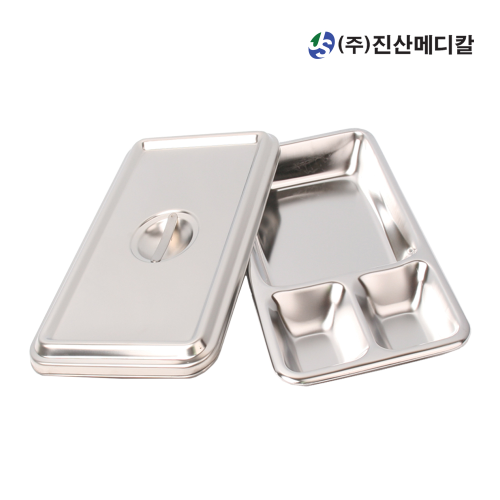 국산 고급형 스텐 드레싱밧드 2구 병원 의료용 병원용 트레이 - 상품 이미지