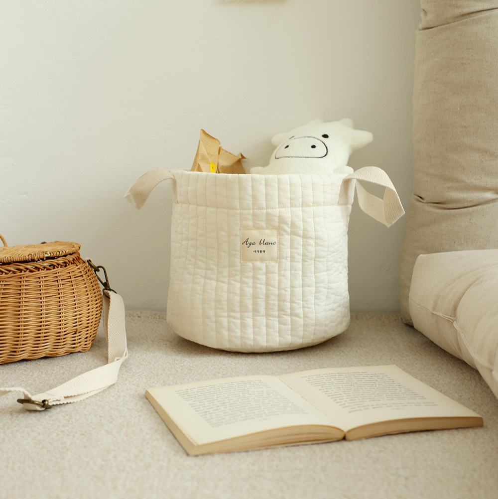 아가블랑 누빔바구니 기저귀정리함 장난감정리함 안전바구니