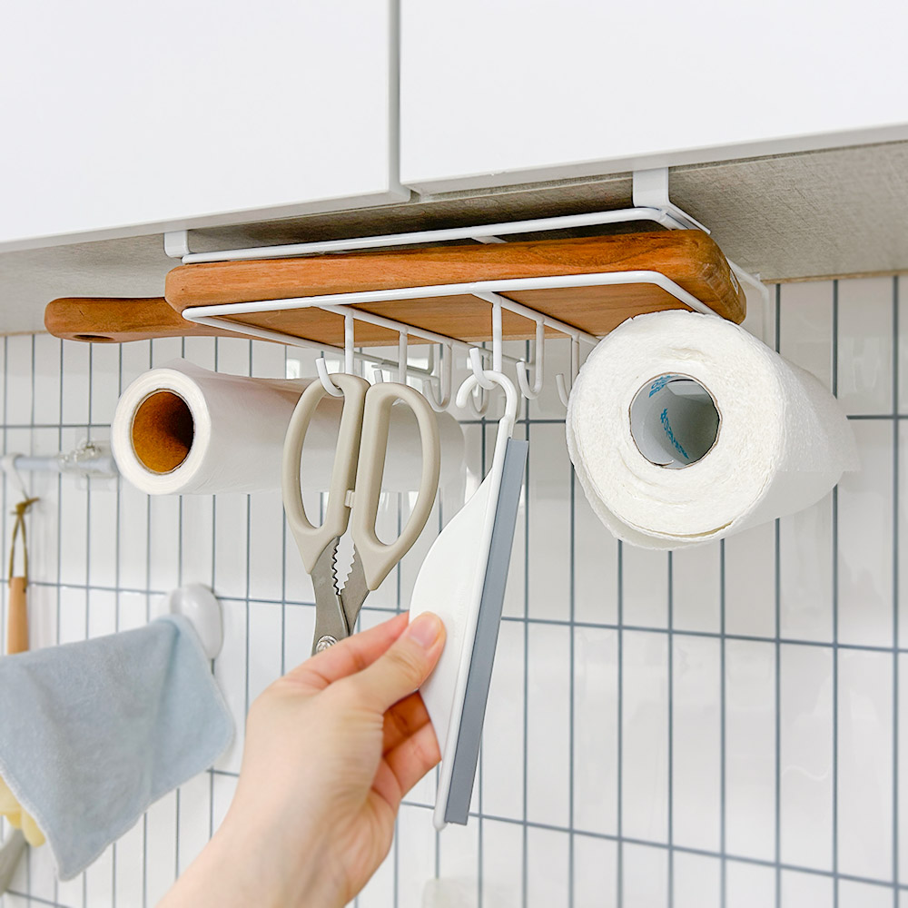 공중부양 무타공 키친타올걸이 도마수납 싱크대도마걸이 상부장걸이