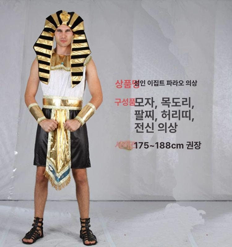 이집트 파라오 클레오파트라 의상 코스프레 할로윈 연극무대의상 남자 니로강 - 상세 이미지 3