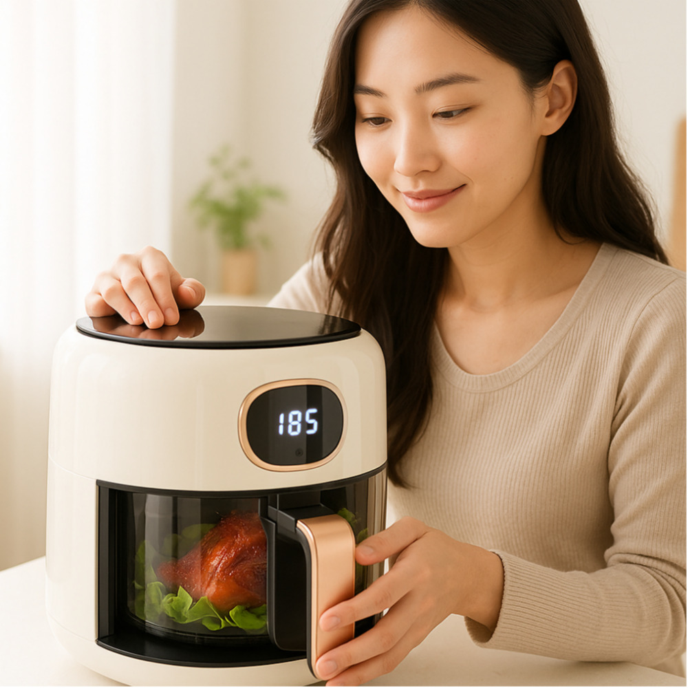 보이는 에어프라이어 글라스 유리 에어후라이어 에어프라이어기 4L