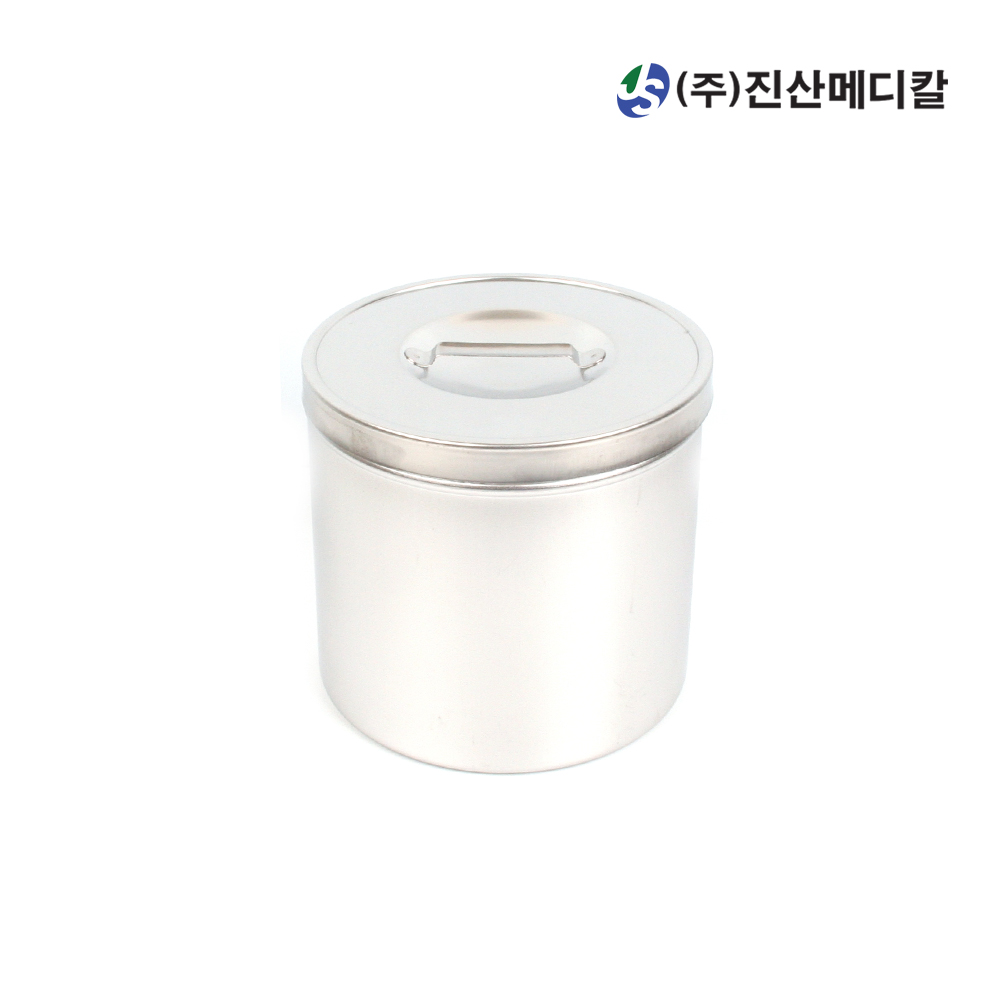 국산 고급형 스텐 스폰지캔 4호 140x130 소독캔 소독통 알콜솜통 병원 의료용 병원용 - 상품 이미지