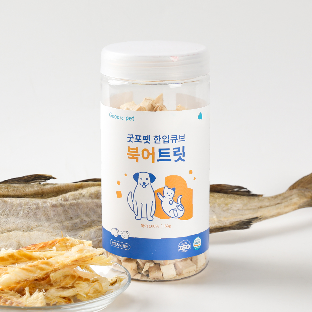굿포펫 동결건조간식 트릿 원물100% 국내생산 북어, 80g, 1개 - 상품 이미지