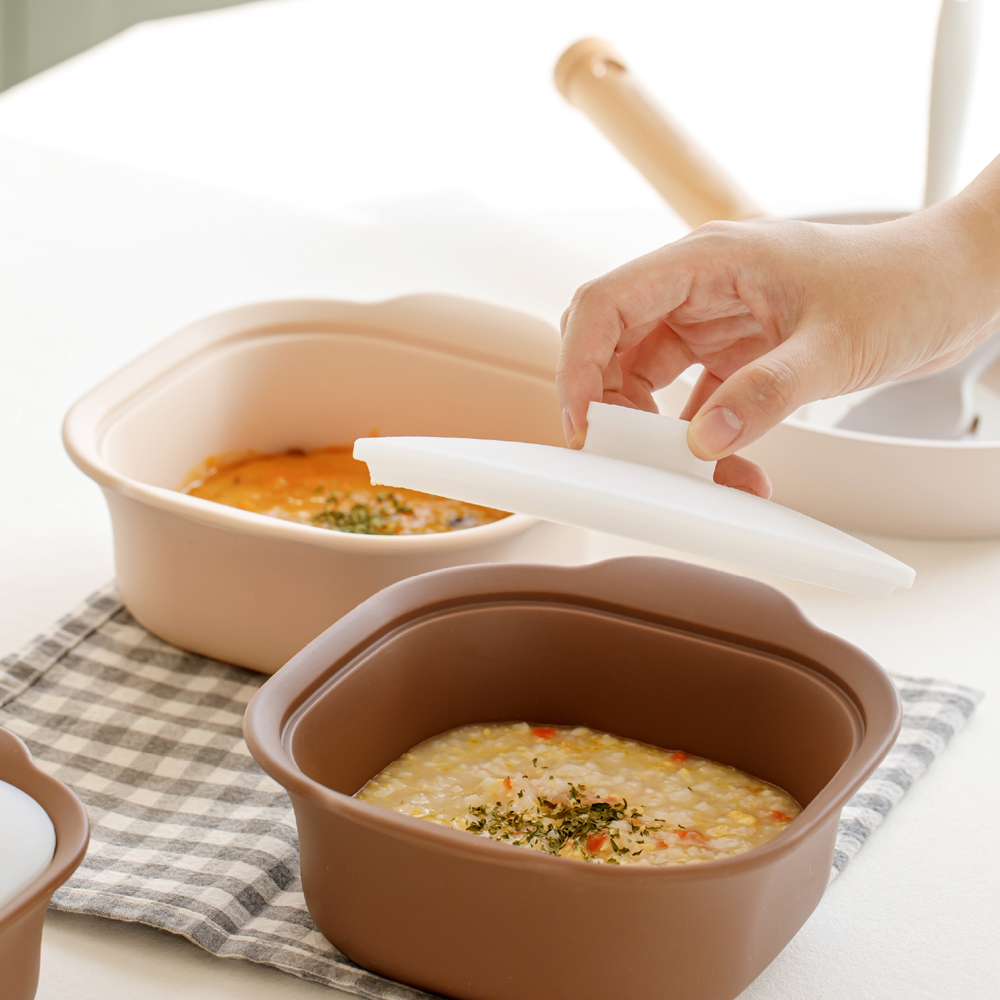 [N배송]라라앤모어 국내산 사각 라면 실리콘찜기 만두 이유식 계란찜 600ml 이미지 4