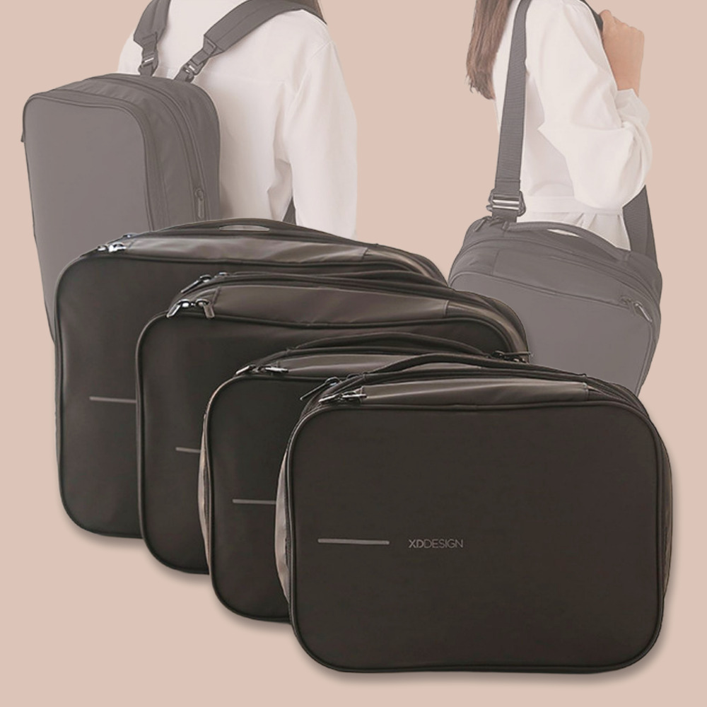 [엑스디디자인] 여행용 압축 파우치 세트 4종 백팩 슬링백 겸용 캐리어 방수 팩 가방