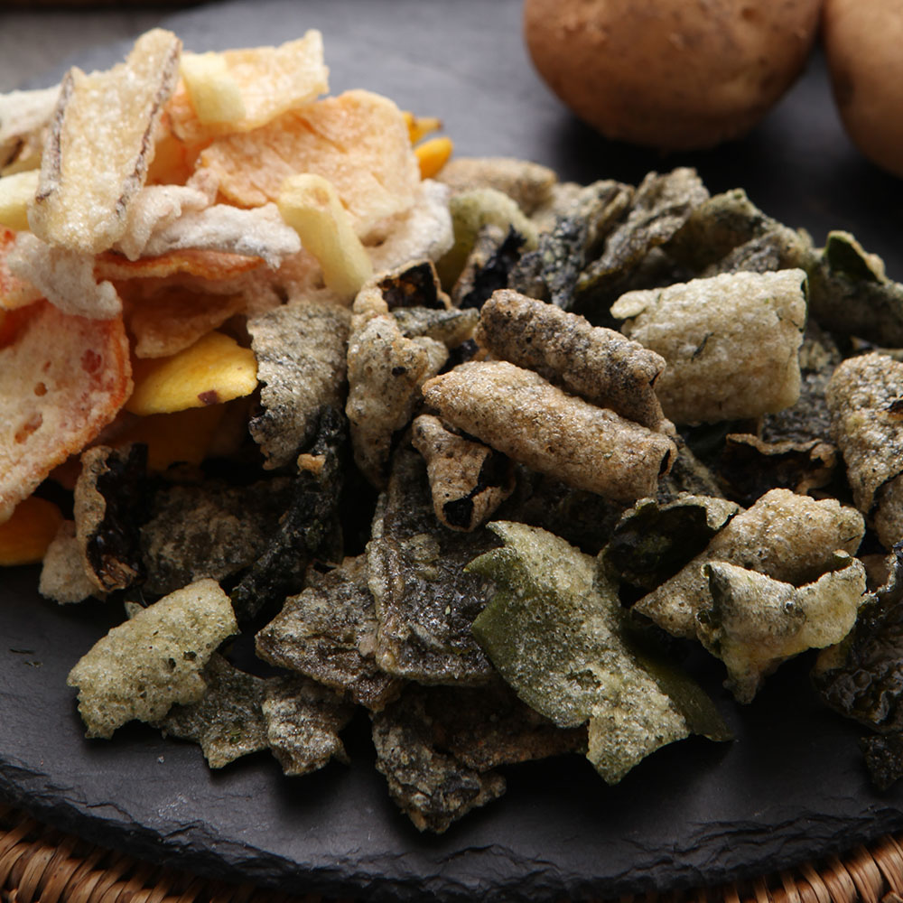 부각 8종 / 국내산 자연담은 명인 부각 4종(김 연근 다시마 호박) 맛부각 4종(황금어포 황태 노란고구마 자색고구마) 수입산