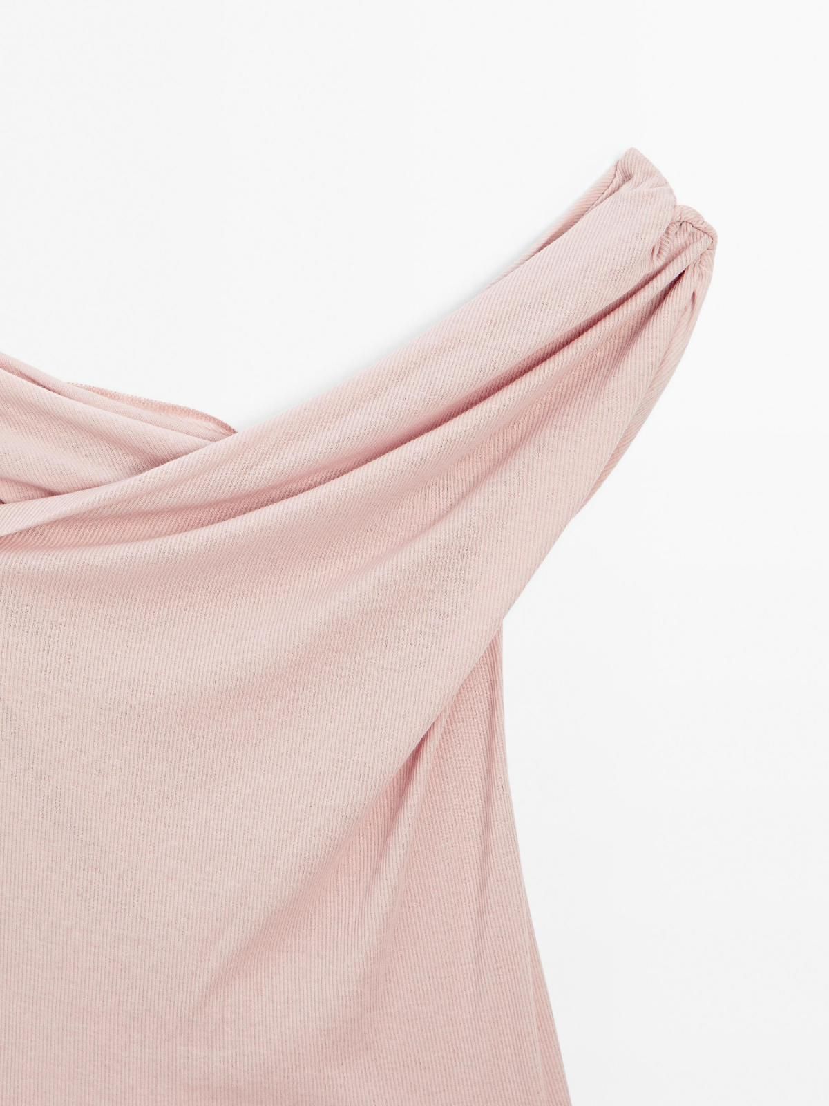 마시모두띠 100 코튼 서플리스 보트넥 탑 6821/763 ROSE PINK - 상세 이미지 4