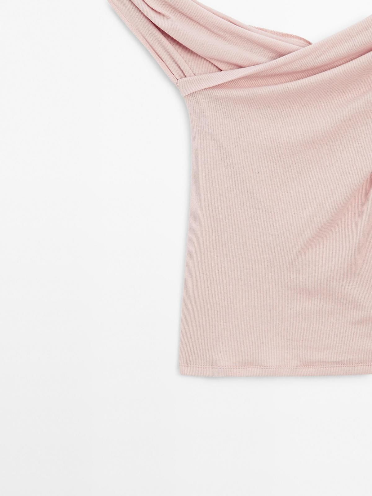 마시모두띠 100 코튼 서플리스 보트넥 탑 6821/763 ROSE PINK - 상세 이미지 2