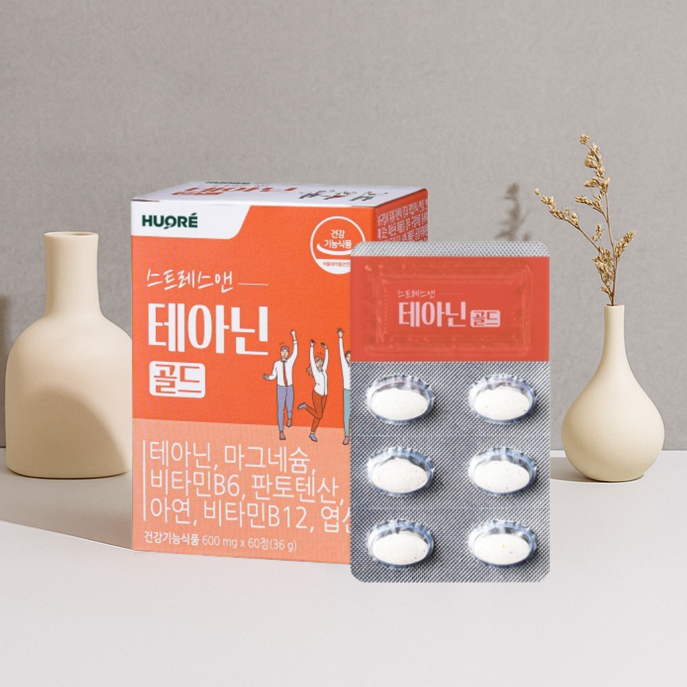 테아닌 스트레스 테아닌골드 긴장완화 60정, 1개 - 메인 이미지