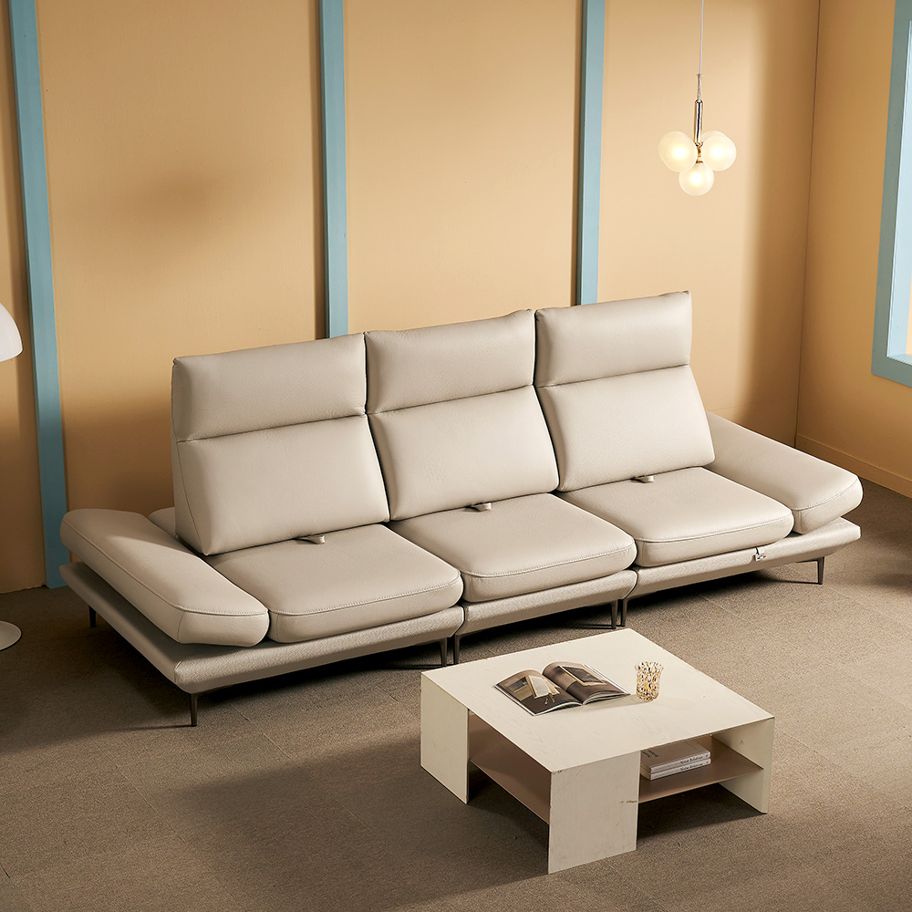 쉐우드가구 루체 이태리 천연통가죽 기능성 스윙 소파 4인용 / 국내제조 E0