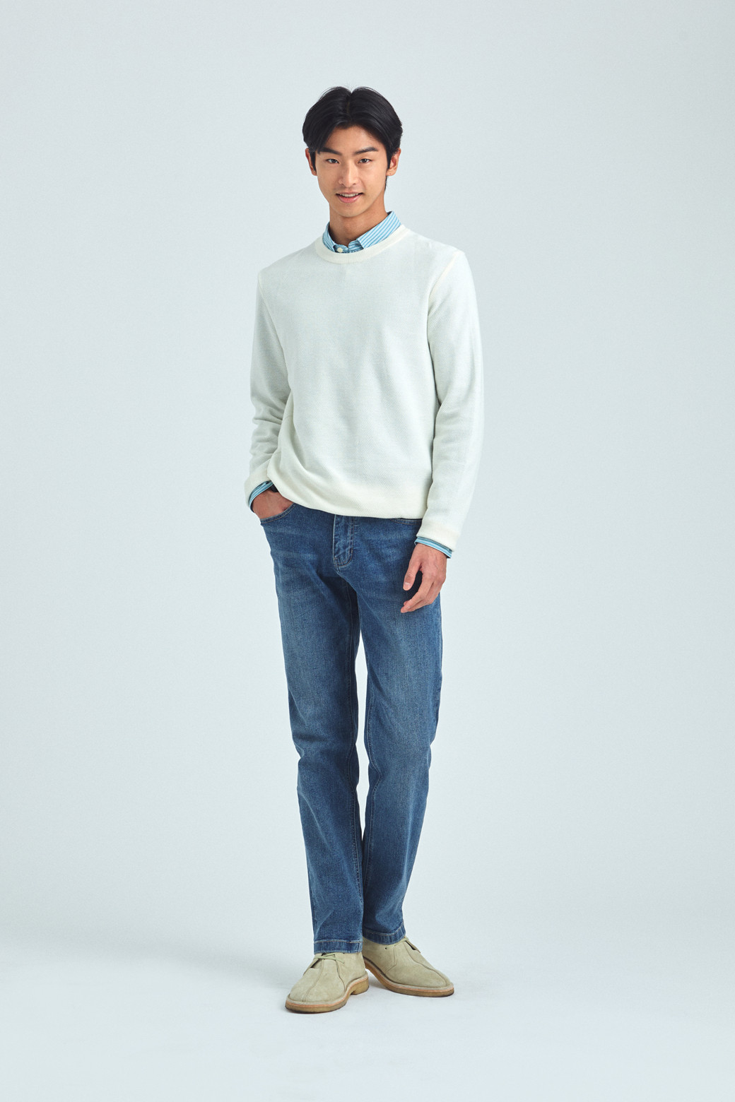BRENTWOOD [에센셜스] 스탠다드핏 세로 슬럽 네이비 데님 BRPDX25172NYX 이미지 8