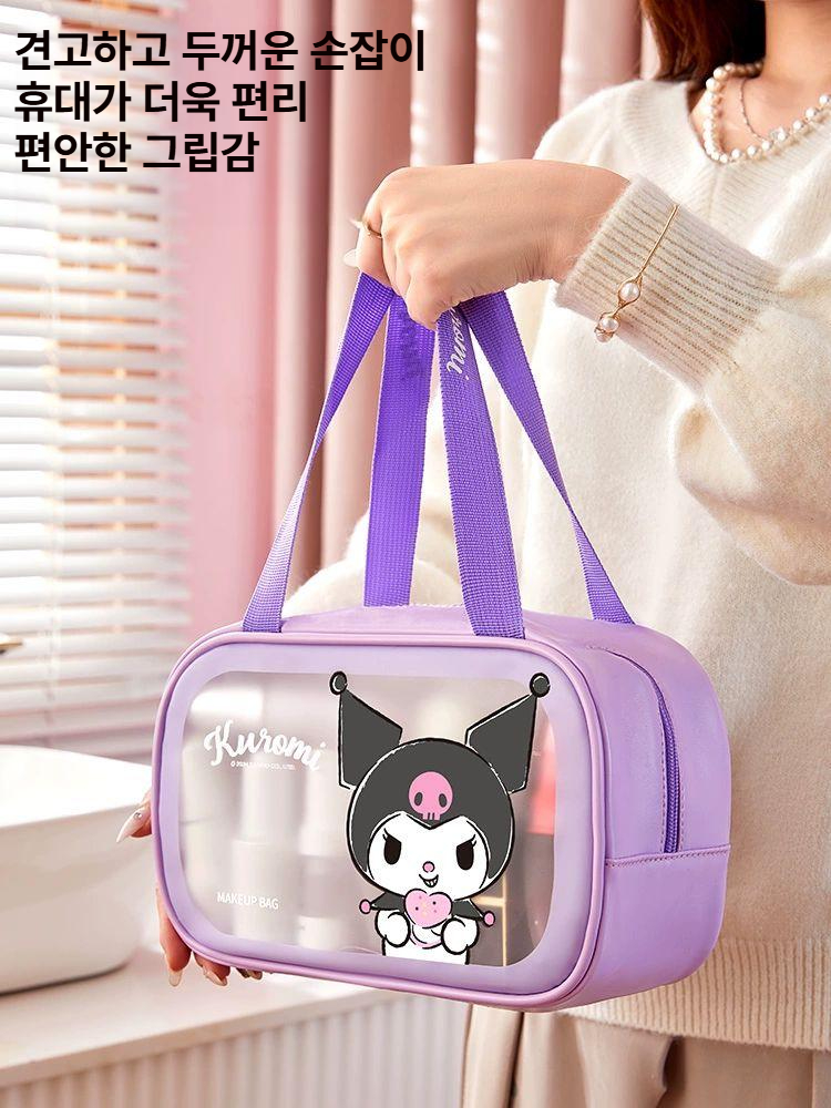 산리오 화장품 가방 세면도구 휴대용 여행 방수 피트니스 대용량 욕실 - 상세 이미지 3