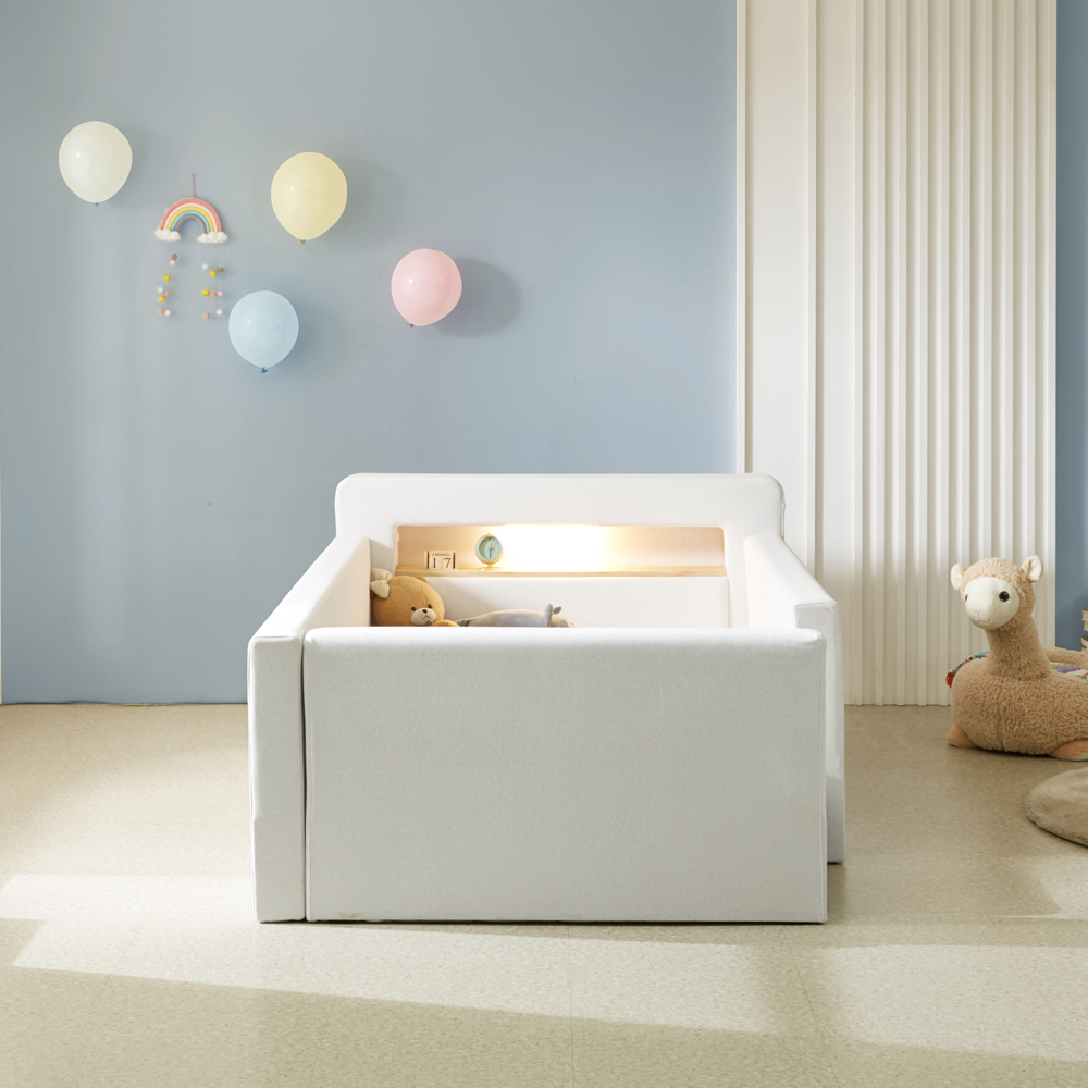 페라모 코코 데이베드 친환경 자재 패브릭 조명 저상형 아기 SS 침대 프레임 안전가드 3개